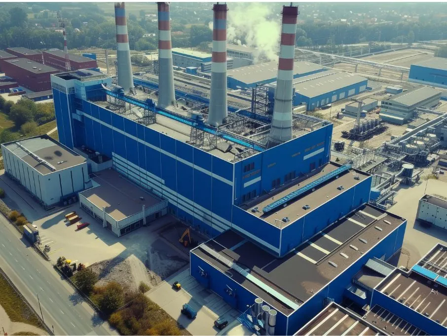 Aerial-view-of-a-power-plant-with-prominent-chimneys_-highlighting-Metal-Tree_s-role-in-pre-engineer