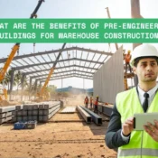 Modern pre-engineered steel warehouse building with large clear-span structure in India