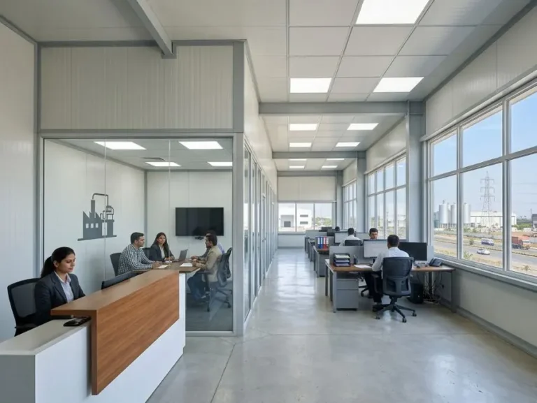 Insulated Puf Panel Office Building In Indore With Energy Efficient Modular Design