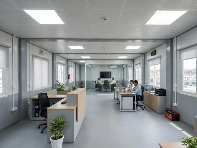 Insulated Puf Panel Office In Varanasi With Modular Workspace And Meeting Room