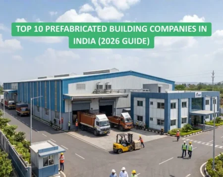 Modern Prefabricated Building Project In India With Steel Warehouse And Modular Office Block