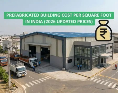 Prefabricated Building Cost Per Square Foot In India Shown Through A Modern Steel Prefab Commercial Building