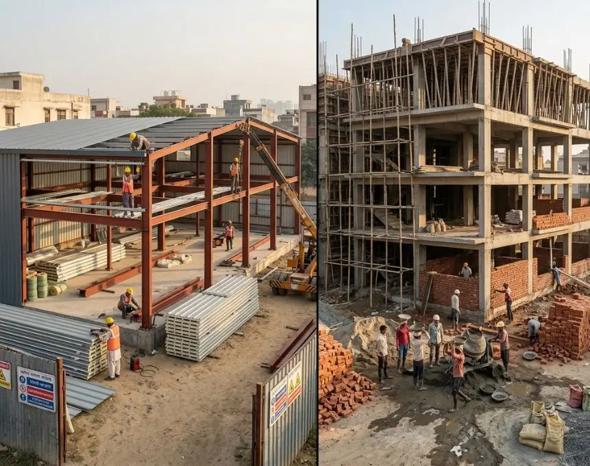 Steel Prefab Building Versus Rcc Construction In India Comparing Building Cost Per Square Foot And Speed