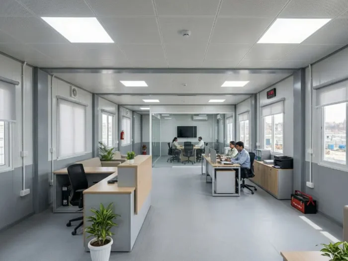 Insulated Puf Panel Office In Varanasi With Modular Workspace And Meeting Room